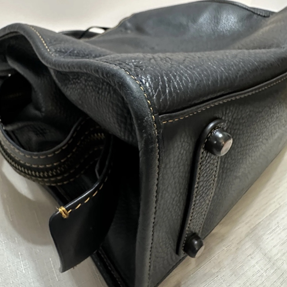 Coach Rogue 36 dark blue whipstitch double handles - Picture 11 of 16